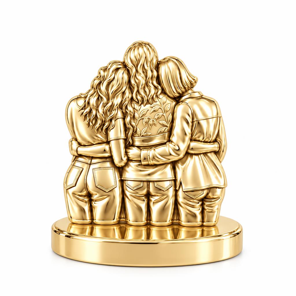 Inner Circle Huddle Keepsake Plaque – 18K gold, front view