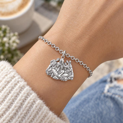Inner Circle Portrait Charm Bracelet Set – worn / in use