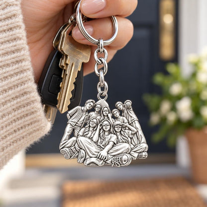Inner Circle Portrait Charm Keychain – worn / in use