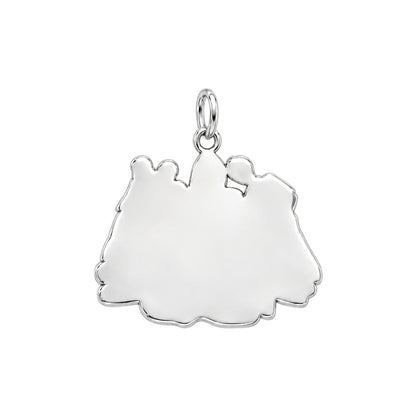 Inner Circle Portrait Charm Necklace Set – back of the charm, engraving area