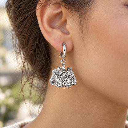 Inner Circle Portrait Huggie Charm Earrings – worn / in use