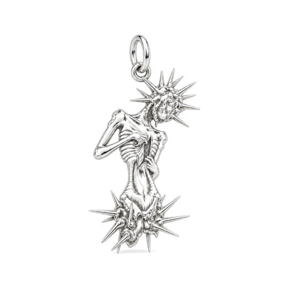 Inner Radiance Skeleton Charm Bracelet – Personalized Mom Gift – silver charm, front view