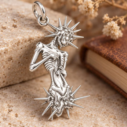 Inner Radiance Skeleton Charm Bracelet – Personalized Mom Gift – macro detail of the charm