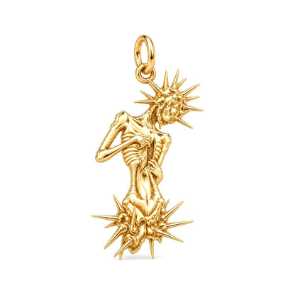 Inner Radiance Skeleton Charm Bracelet – Personalized Mom Gift – 18K gold charm, front view