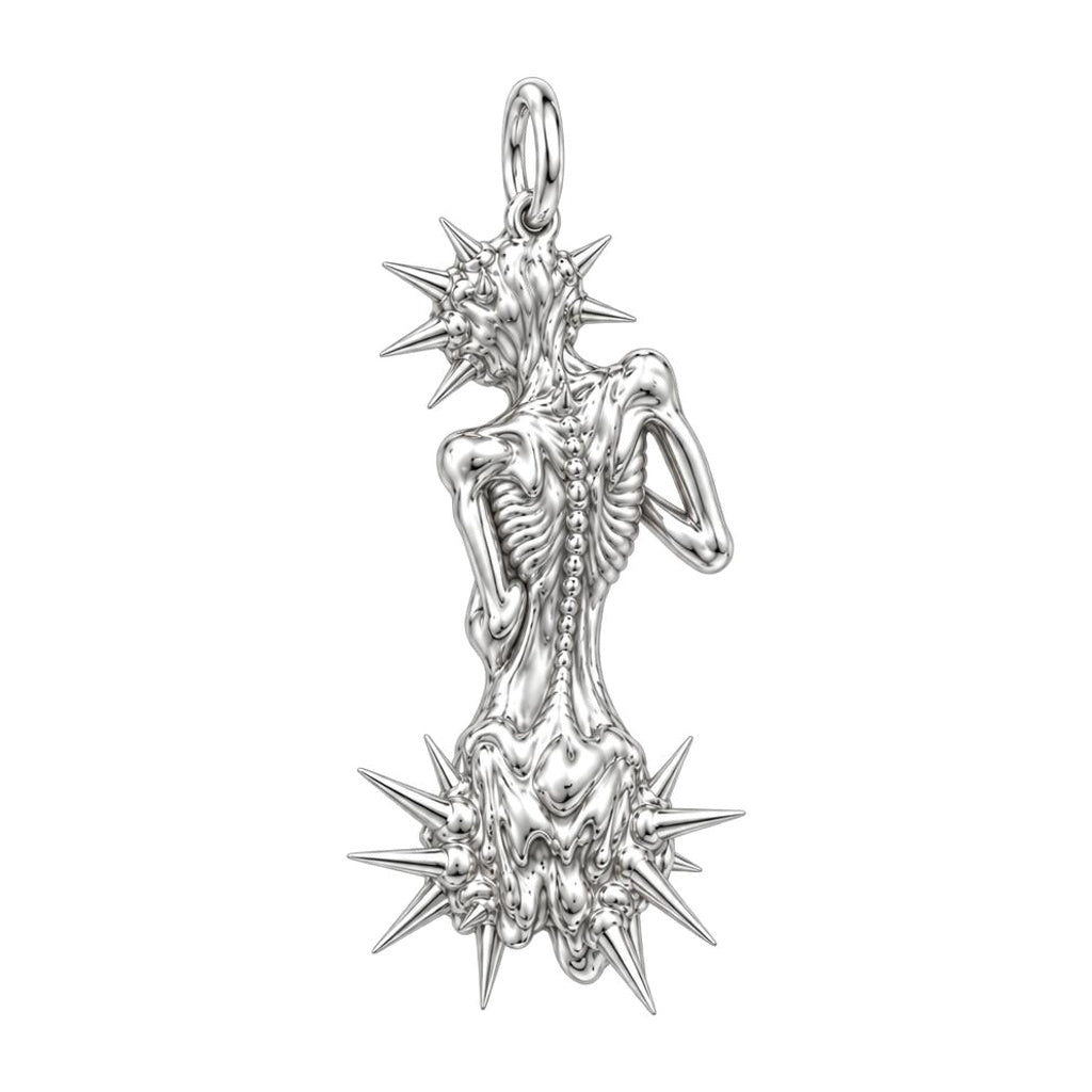 Inner Strength Spiked Figure Charm Bracelet – Personalized Gift – back of the charm, engraving area