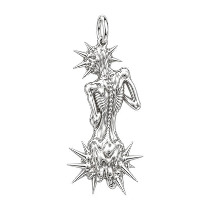 Inner Strength Spiked Figure Charm Bracelet – Personalized Gift – back of the charm, engraving area