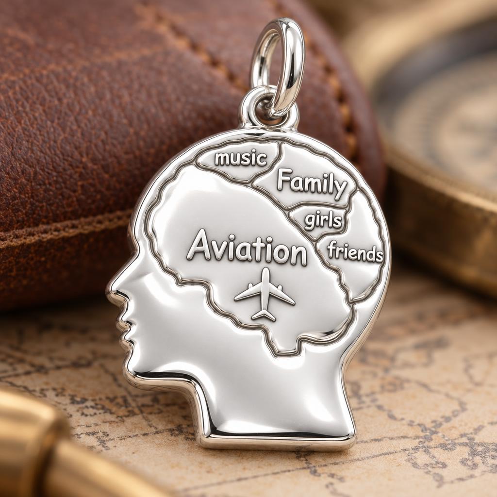 Inner World Mind Map Charm Bracelet – Personalized Hobbyist Gift – macro detail of the charm