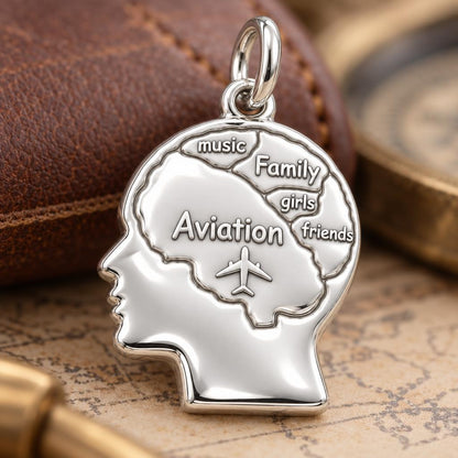 Inner World Mind Map Charm Bracelet – Personalized Hobbyist Gift – macro detail of the charm
