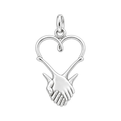 Intertwined Hands Heart Charm Bracelet – Personalized Couple Gift – back of the charm, engraving area