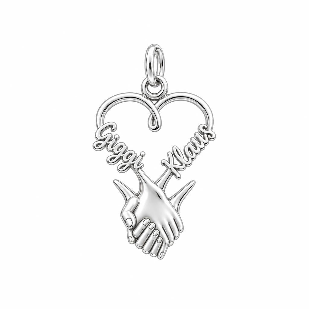 Intertwined Hands Heart Charm Bracelet – Personalized Couple Gift – personalization guide