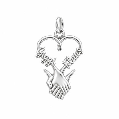 Intertwined Hands Heart Charm Bracelet – Personalized Couple Gift – personalization guide