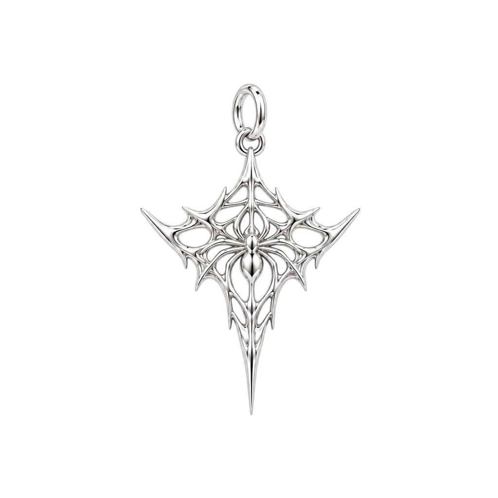 Intricate Weaver Spider Charm Bracelet – Personalized Gift – silver charm, front view