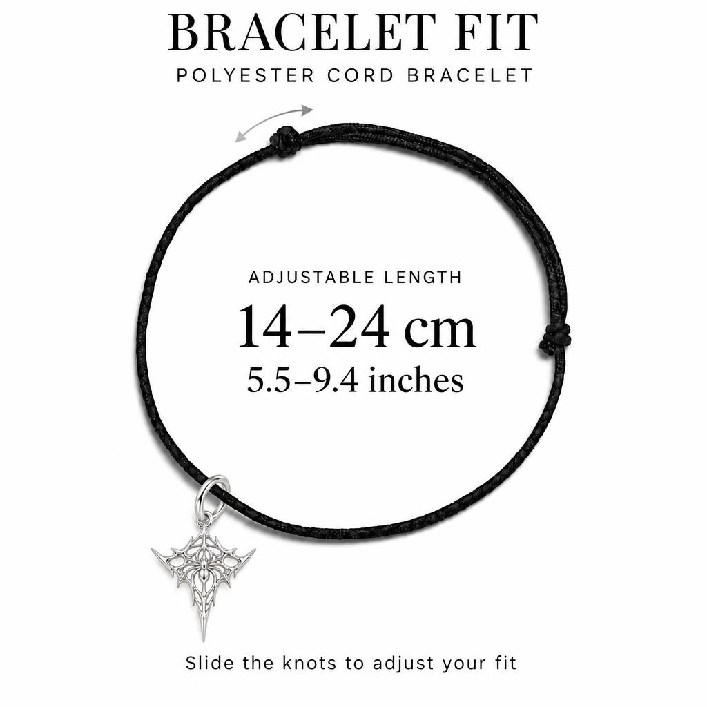 Intricate Weaver Spider Charm Bracelet – Personalized Gift – adjustable black cord bracelet, 14–24 cm