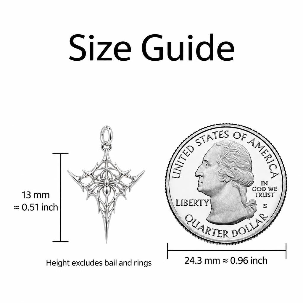 Intricate Weaver Spider Charm Bracelet – Personalized Gift – size guide, 13 mm charm next to a quarter