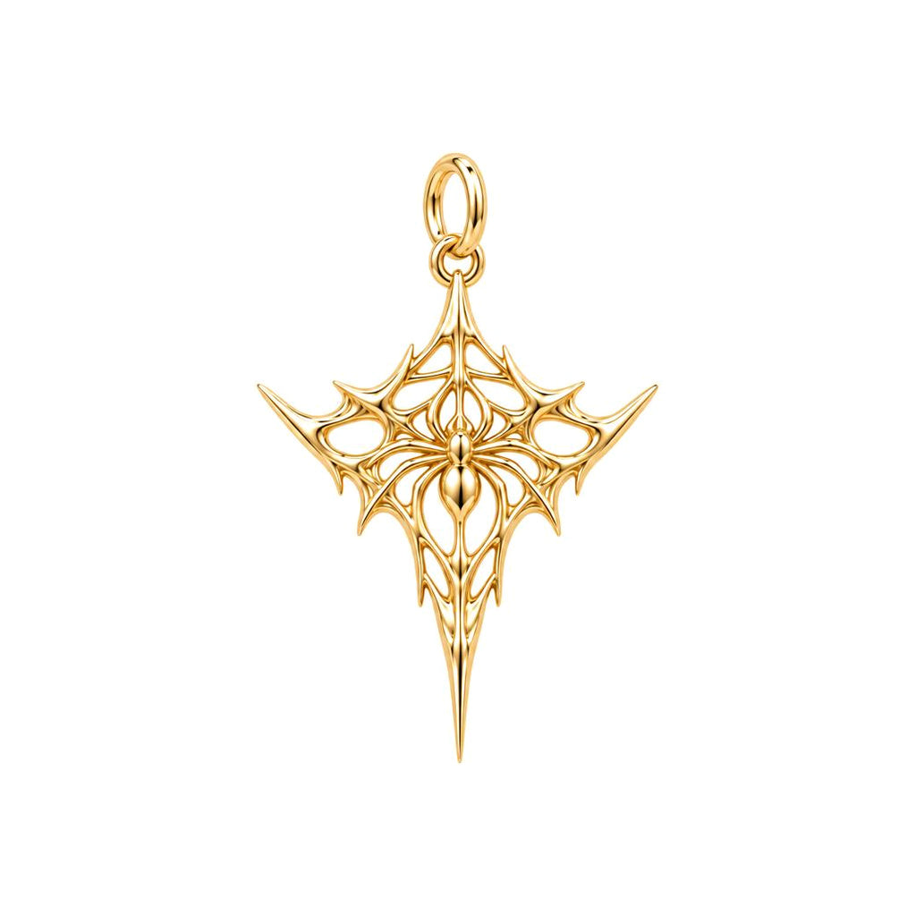 Intricate Weaver Spider Charm Bracelet – Personalized Gift – 18K gold charm, front view