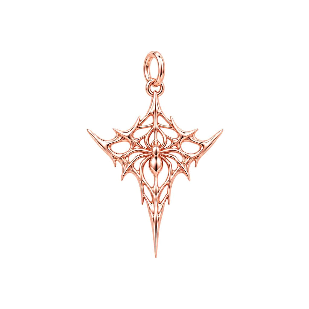 Intricate Weaver Spider Charm Bracelet – Personalized Gift – rose gold charm, front view