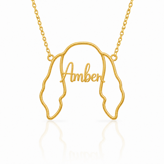 Irish Setter Whisper of Paws - Personalized Outline Your Pet's Face and Name Necklace