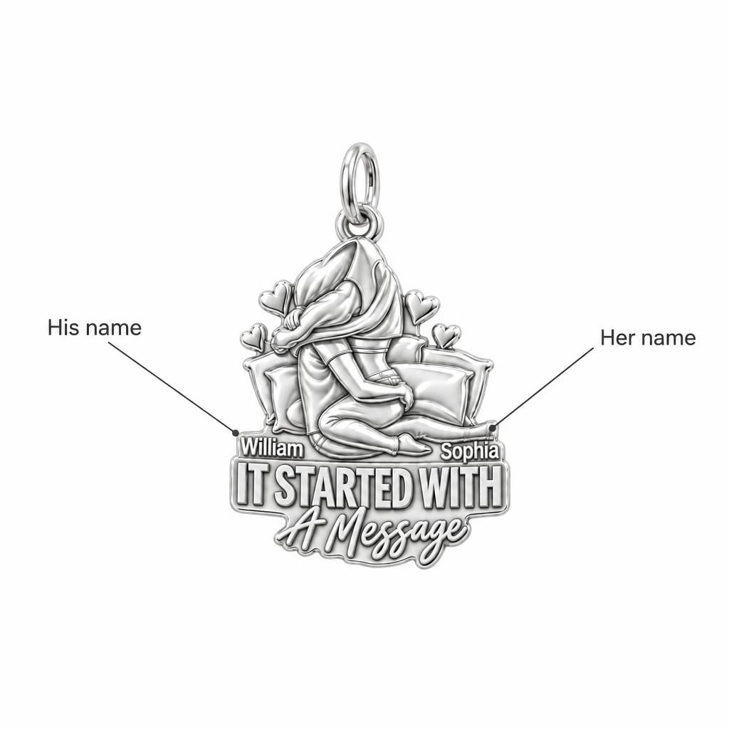 It Started With A Message Charm Bracelet – Personalized Couple Gift – personalization guide