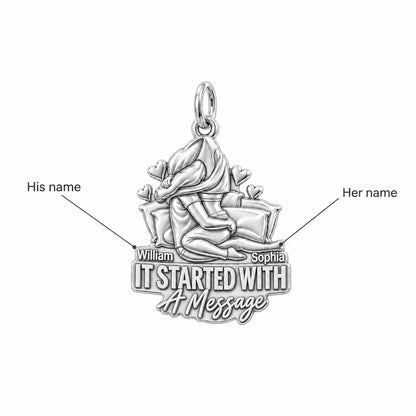 It Started With A Message Charm Bracelet – Personalized Couple Gift – personalization guide