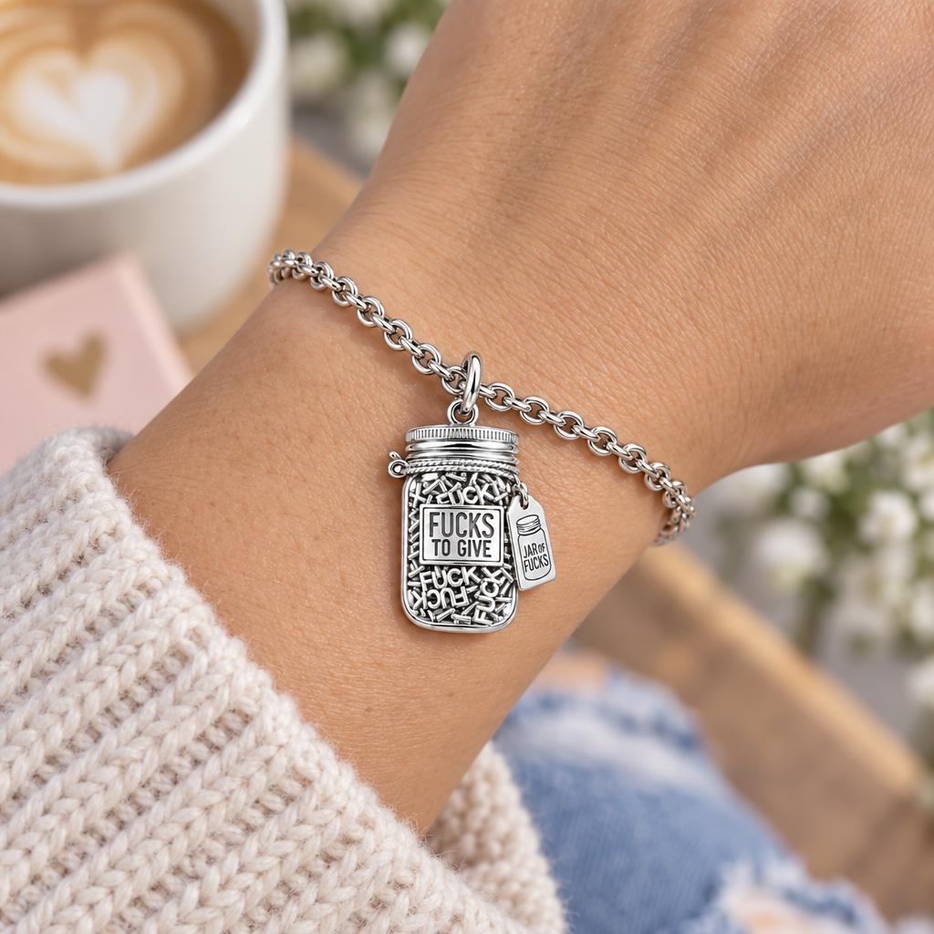 Jar of Fucks Charm Bracelet Set – worn / in use