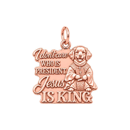 Jesus is King Golden Retriever Charm and Polyester Cord Bracelet Set