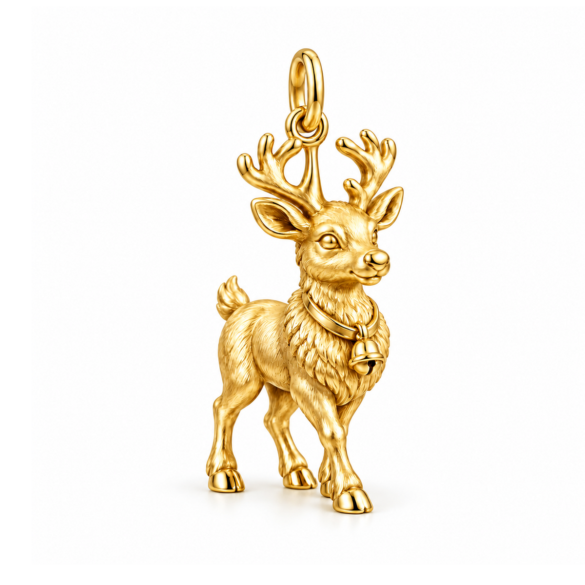 Jingle Bell Reindeer Charm — Gold | charm-topics-remaining-444-2026-09-14 | topic-150