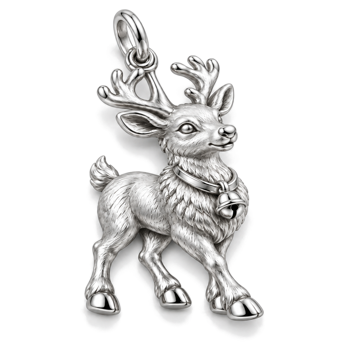 Jingle Bell Reindeer Charm — Silver Super Macro | charm-topics-remaining-444-2026-09-14 | topic-150