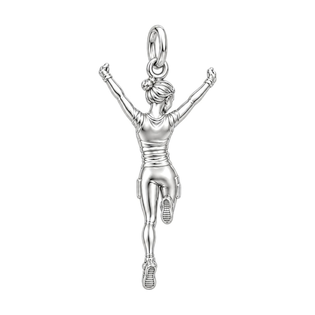 Joyful Marathon Runner Charm Bracelet – Personalized Runner Gift – back of the charm, engraving area