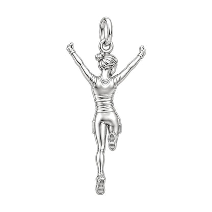 Joyful Marathon Runner Charm Bracelet Set – back of the charm, engraving area