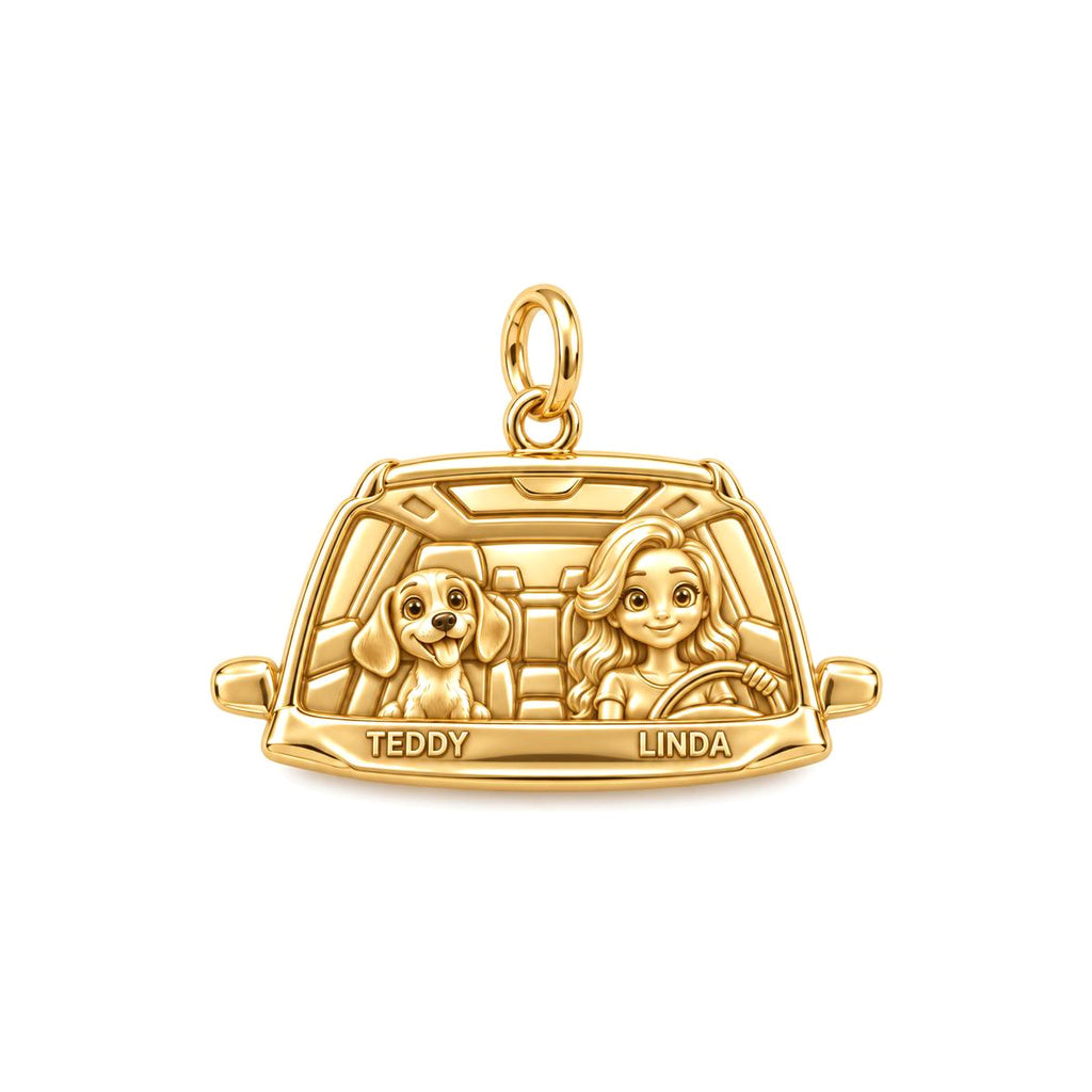 Joyride Adventure Charm Bracelet – Personalized Dog Mom Gift – 18K gold charm, front view