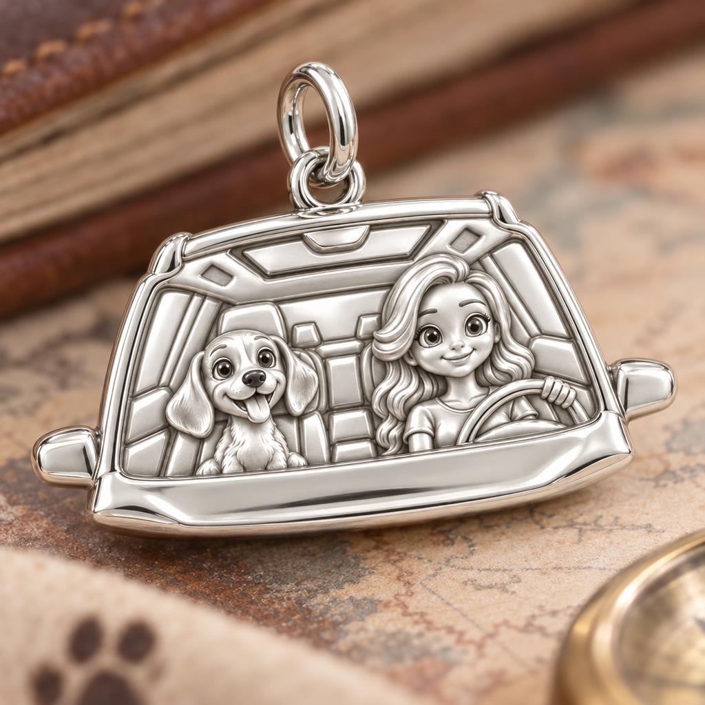 Joyride Adventure Charm Bracelet – Personalized Dog Mom Gift – macro detail of the charm