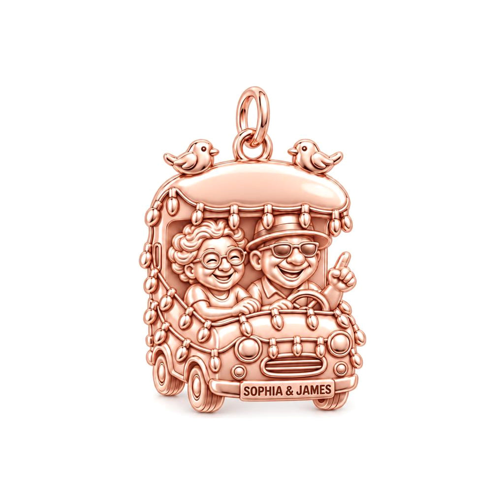 Joyride of a Lifetime Charm Bracelet – Personalized Couple G – rose gold charm, front view