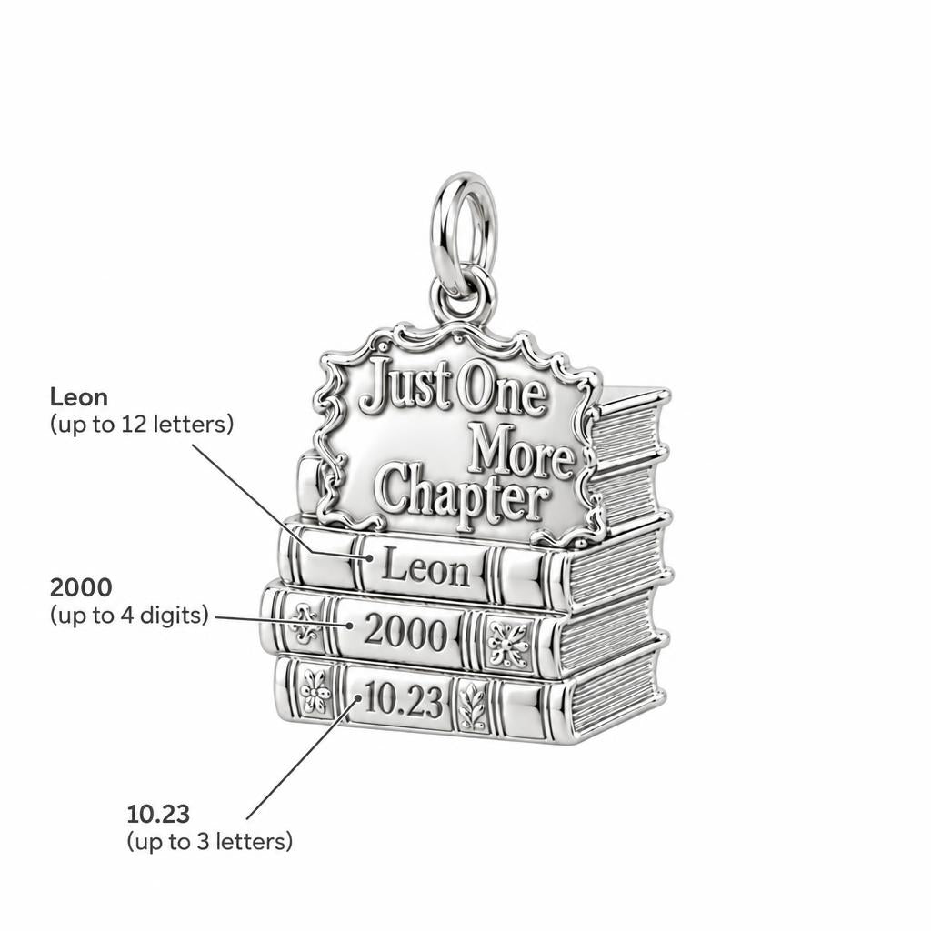 Just One More Chapter Charm Bracelet – Personalized Book Lover Gift – personalization guide