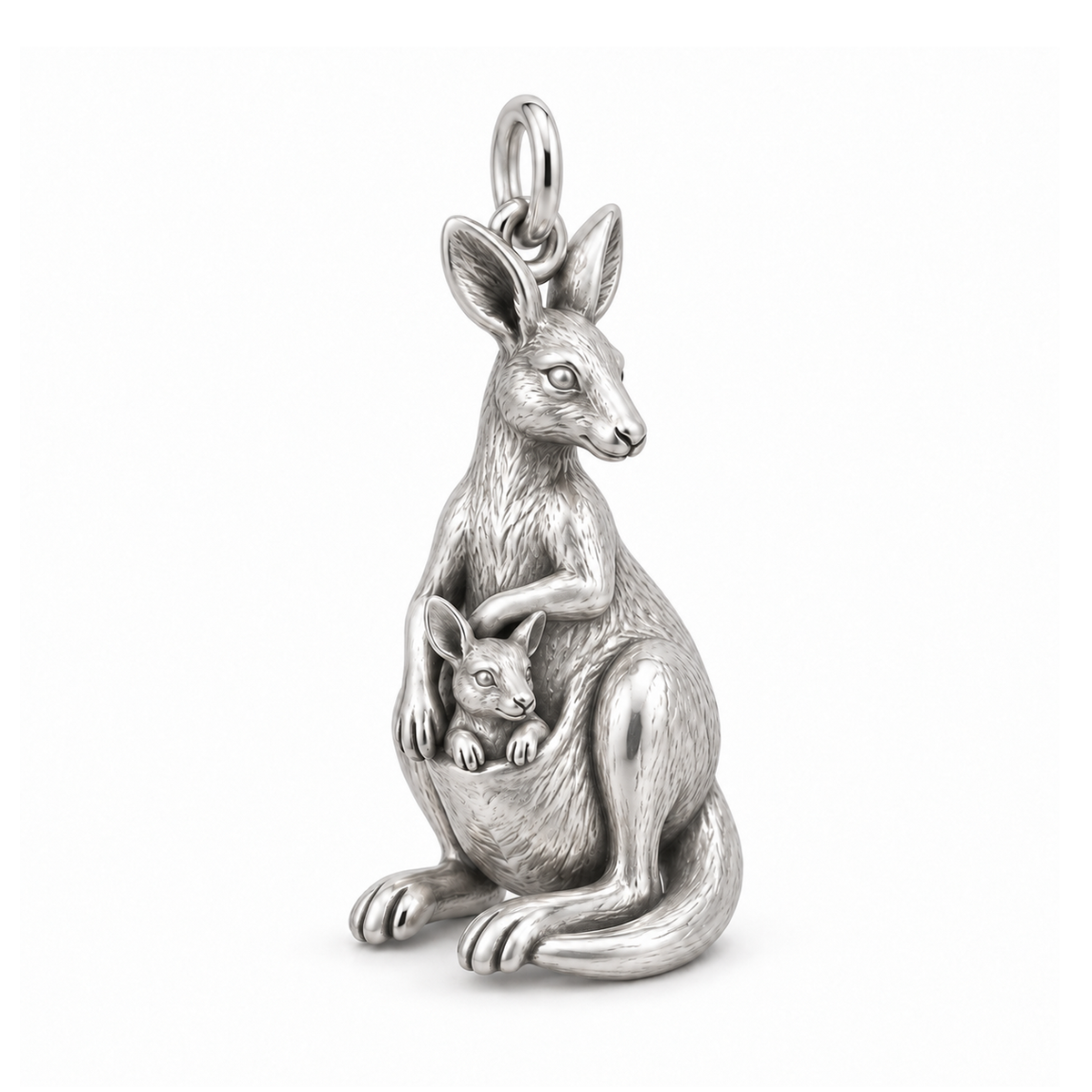 Kangaroo Cuddle Charm — Silver | charm-topics-remaining-444-2026-09-14 | topic-386