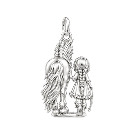Kindred Spirits Charm Bracelet – Personalized Horse Lover Gift – silver charm, front view