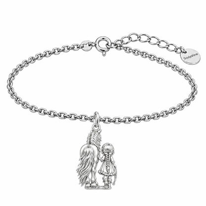 Kindred Spirits Horse and Girl Charm Bracelet Set – silver, front view