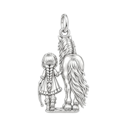 Kindred Spirits Horse and Girl Huggie Charm Earrings – back of the charm, engraving area