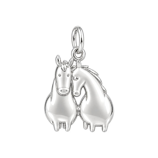 Kindred Spirits Horses Charm Bracelet – Personalized Horse Lover Gift – silver charm, front view
