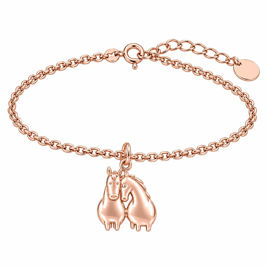 Kindred Spirits Horses Charm Bracelet Set – rose gold, front view