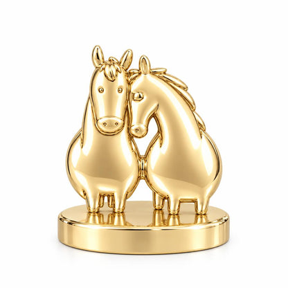 Kindred Spirits Horses Keepsake Plaque – 18K gold, front view