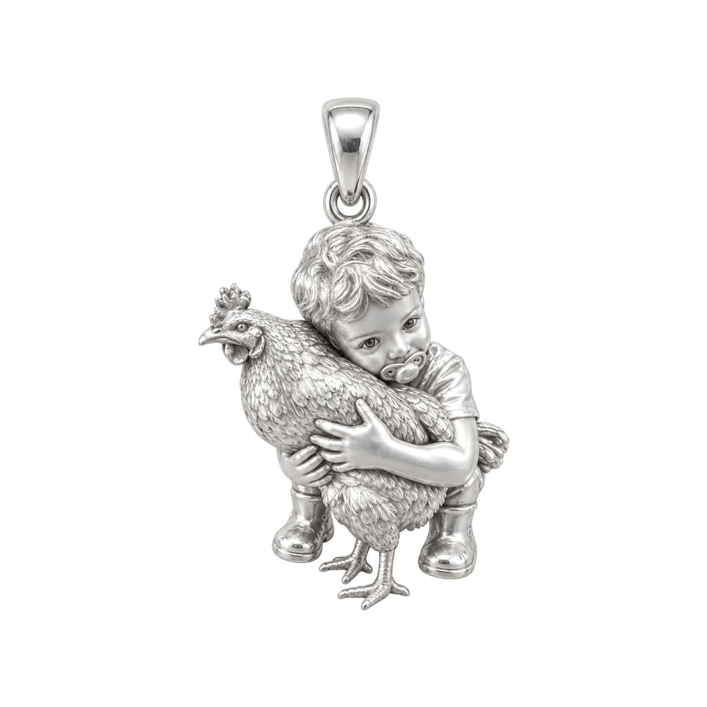 Kindred Spirits Hug Charm Bracelet – Personalized Mom Gift – silver charm, front view