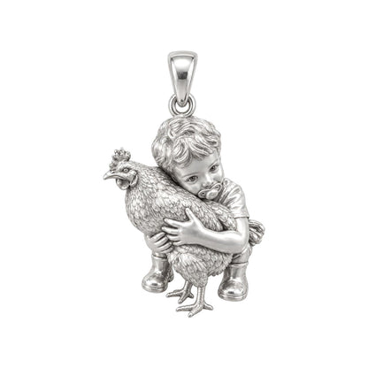 Kindred Spirits Hug Charm Bracelet – Personalized Mom Gift – silver charm, front view
