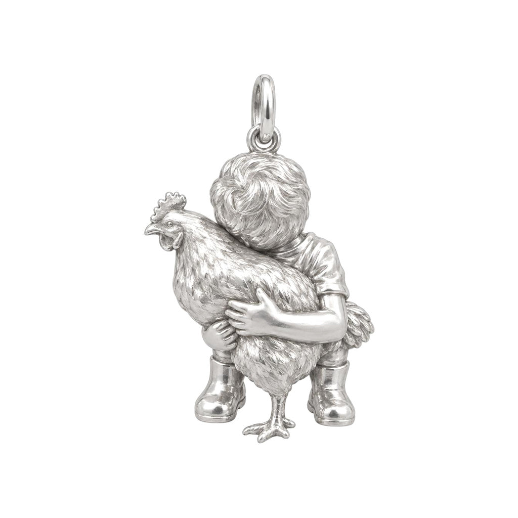 Kindred Spirits Hug Charm Bracelet – Personalized Mom Gift – back of the charm, engraving area
