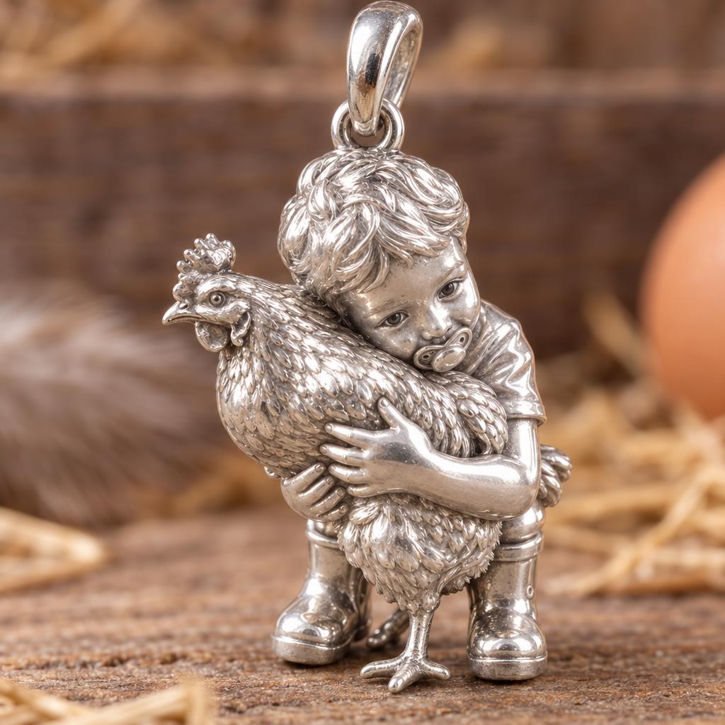 Kindred Spirits Hug Charm Bracelet – Personalized Mom Gift – macro detail of the charm