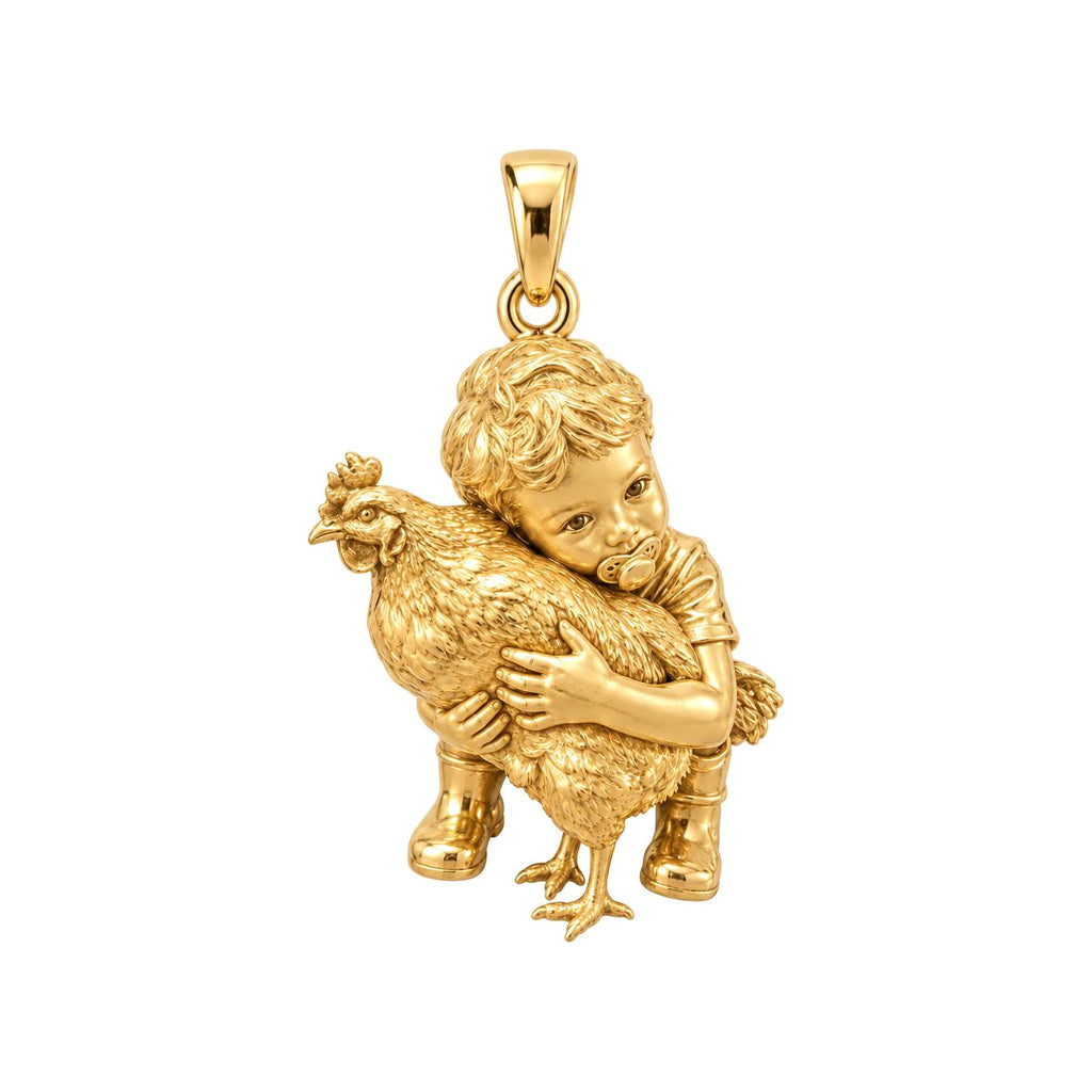 Kindred Spirits Hug Charm Bracelet – Personalized Mom Gift – 18K gold charm, front view