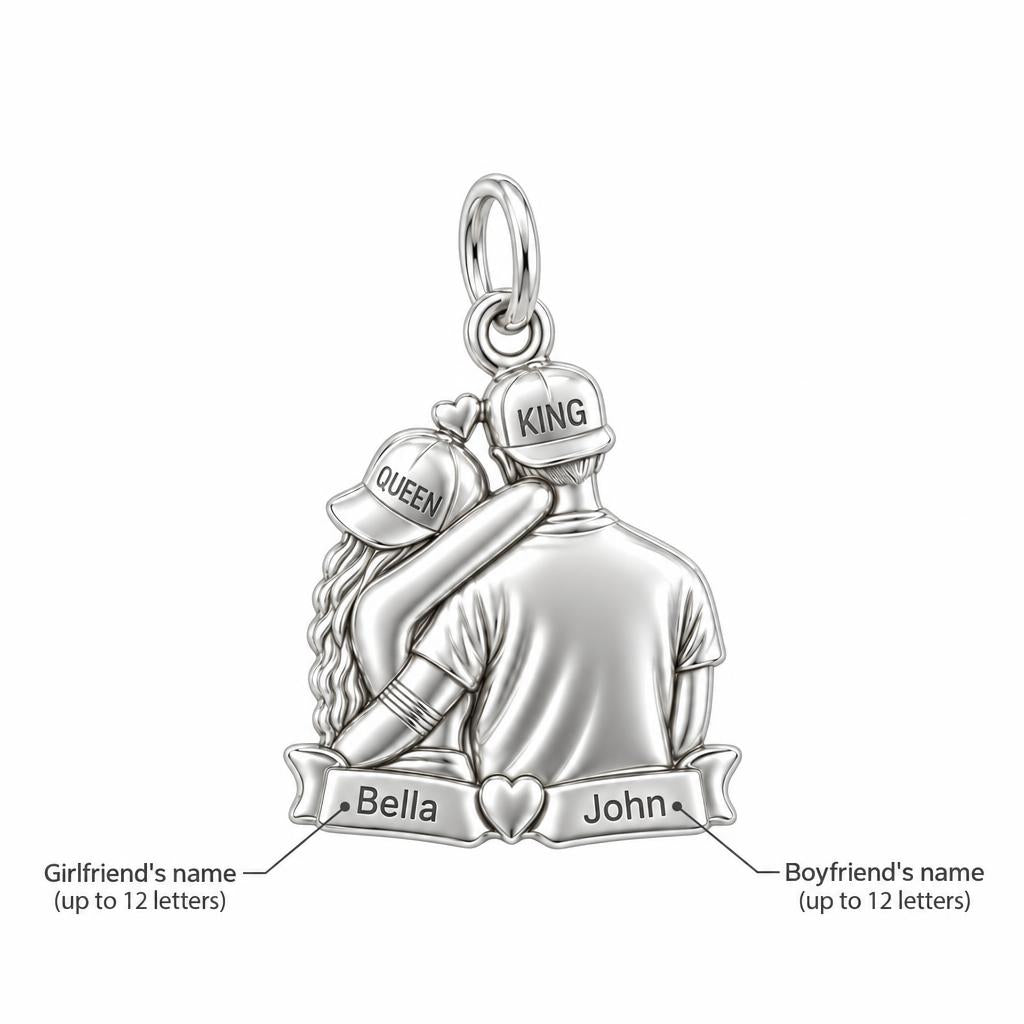 King and Queen Couple Charm Bracelet – Personalized Couple Gift – personalization guide