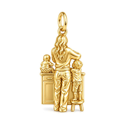 Kitchen Counter Moments Charm Bracelet – Personalized Mom Gift – 18K gold charm, front view
