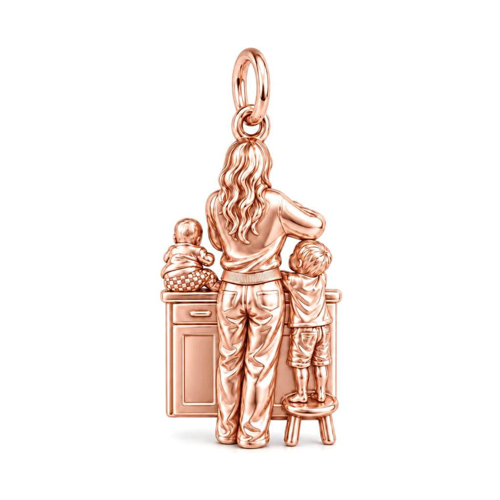 Kitchen Counter Moments Charm Bracelet – Personalized Mom Gift – rose gold charm, front view