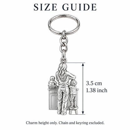 Kitchen Counter Moments Charm Keychain – size guide, 3.5 cm (1.38 in) charm, chain and keyring excluded