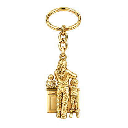 Kitchen Counter Moments Charm Keychain – 18K gold, front view